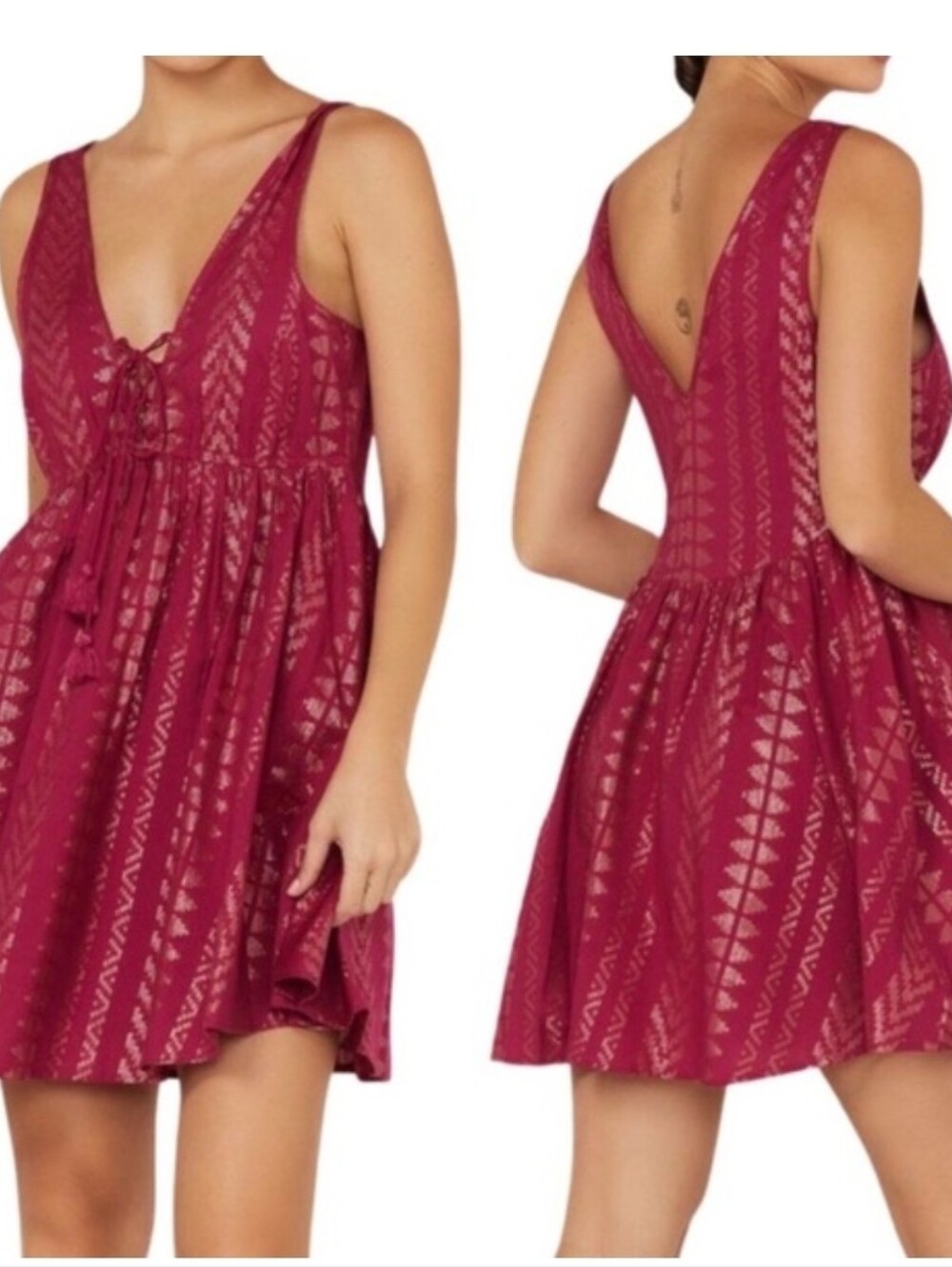Shyanne Sleevless Geo Print Tassel Dress